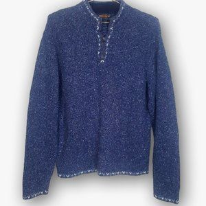 Woolrich Blue Half Zip Large Blue Sweater